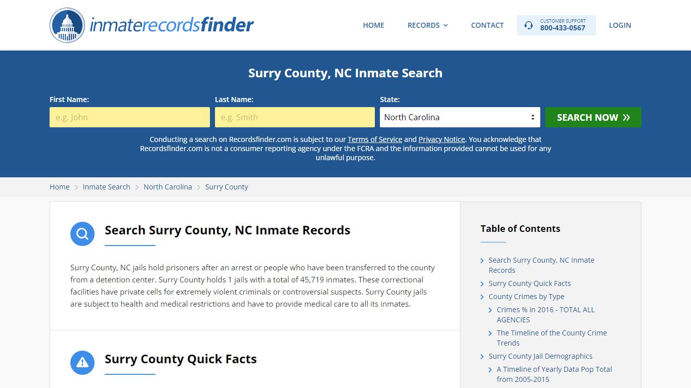 Surry County, NC Inmate Lookup & Jail Records Online